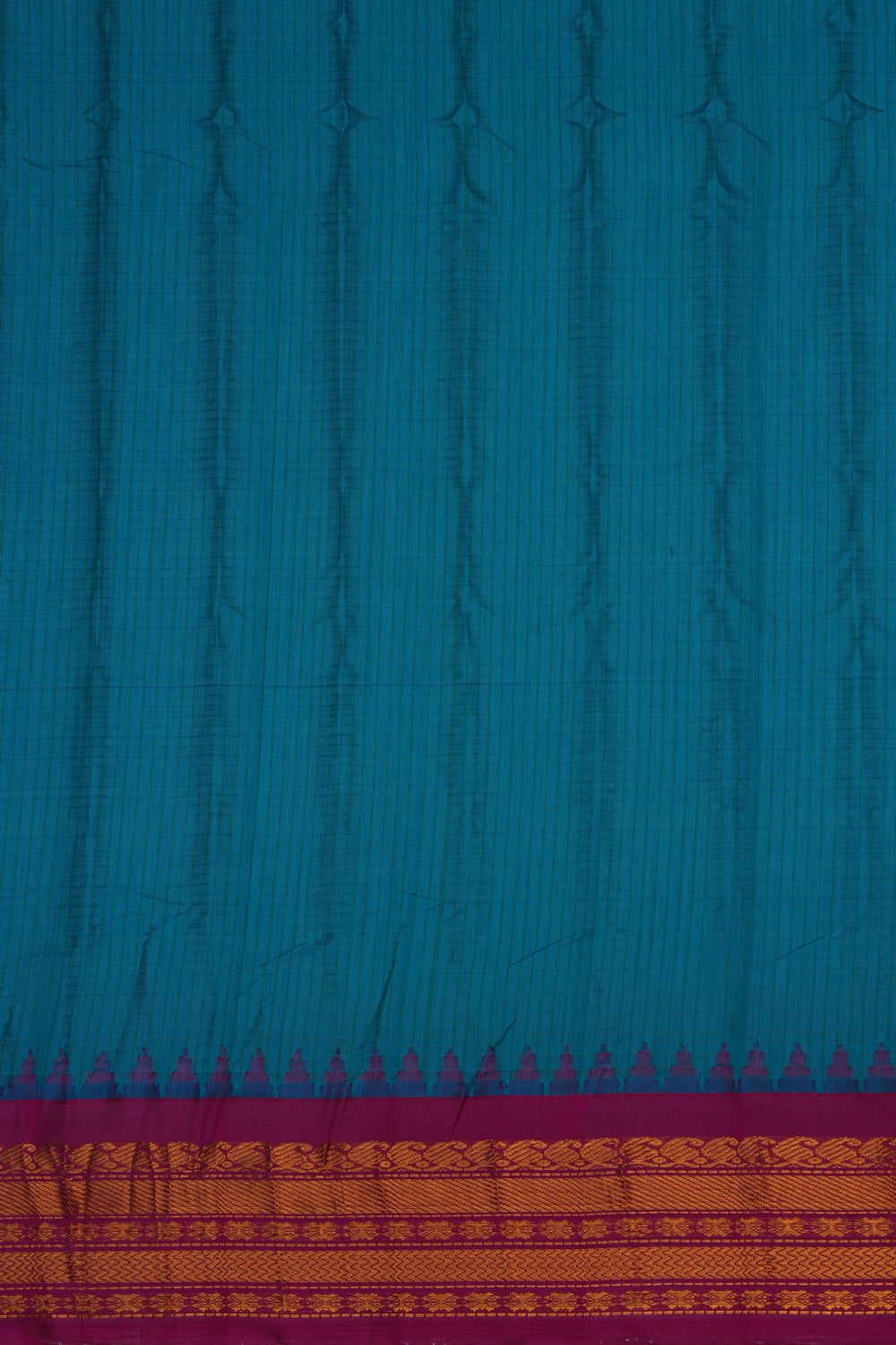 Image of Gadwal Cotton Silk Blue Saree