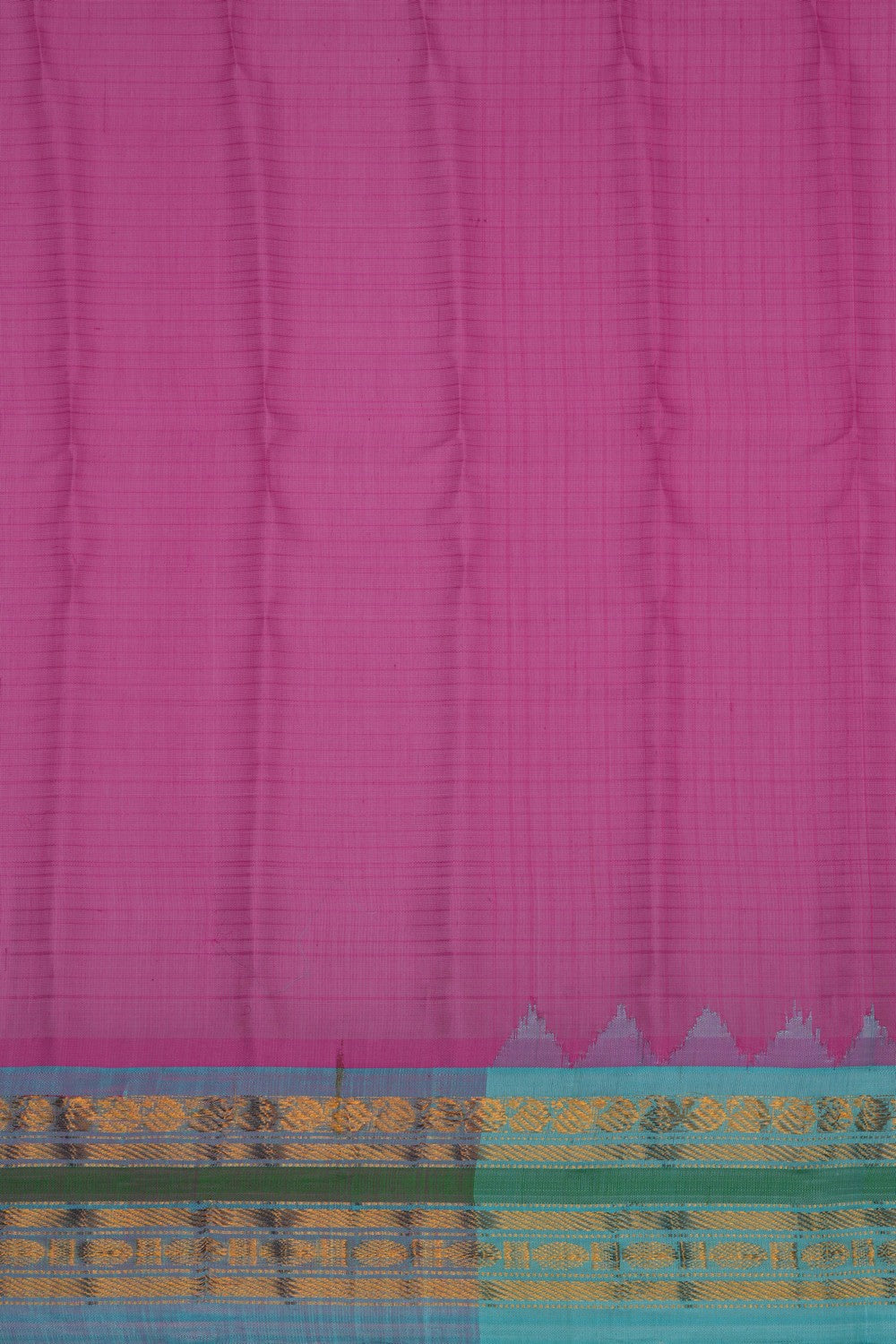 Image of Gadwal Cotton Silk Lotus Pink Saree