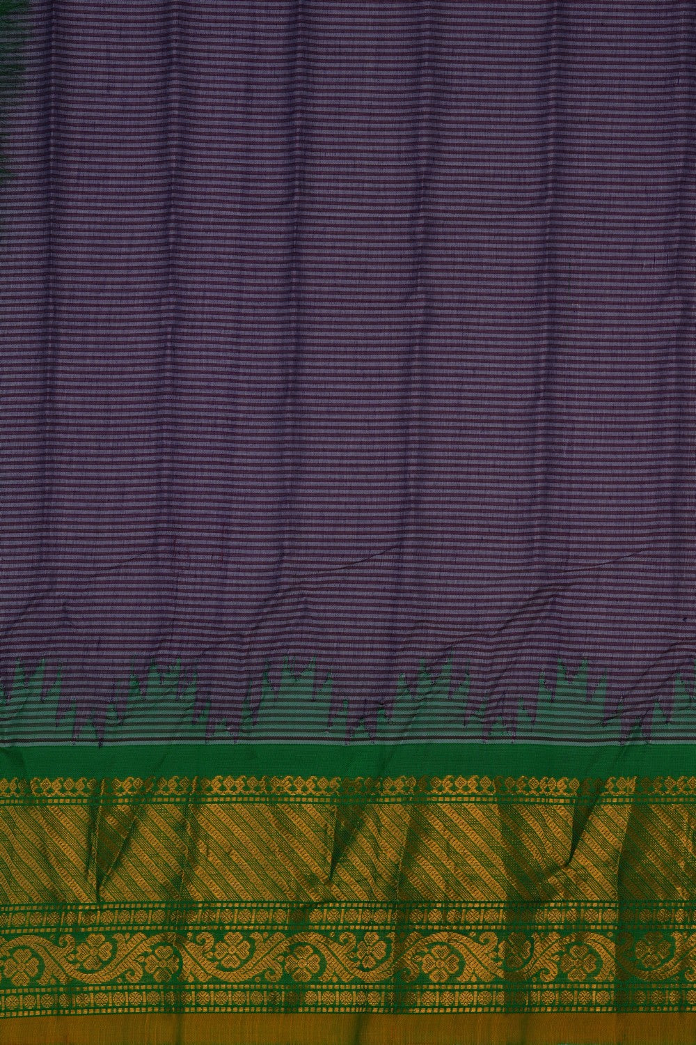 Image of Gadwal Cotton Silk Purple Saree