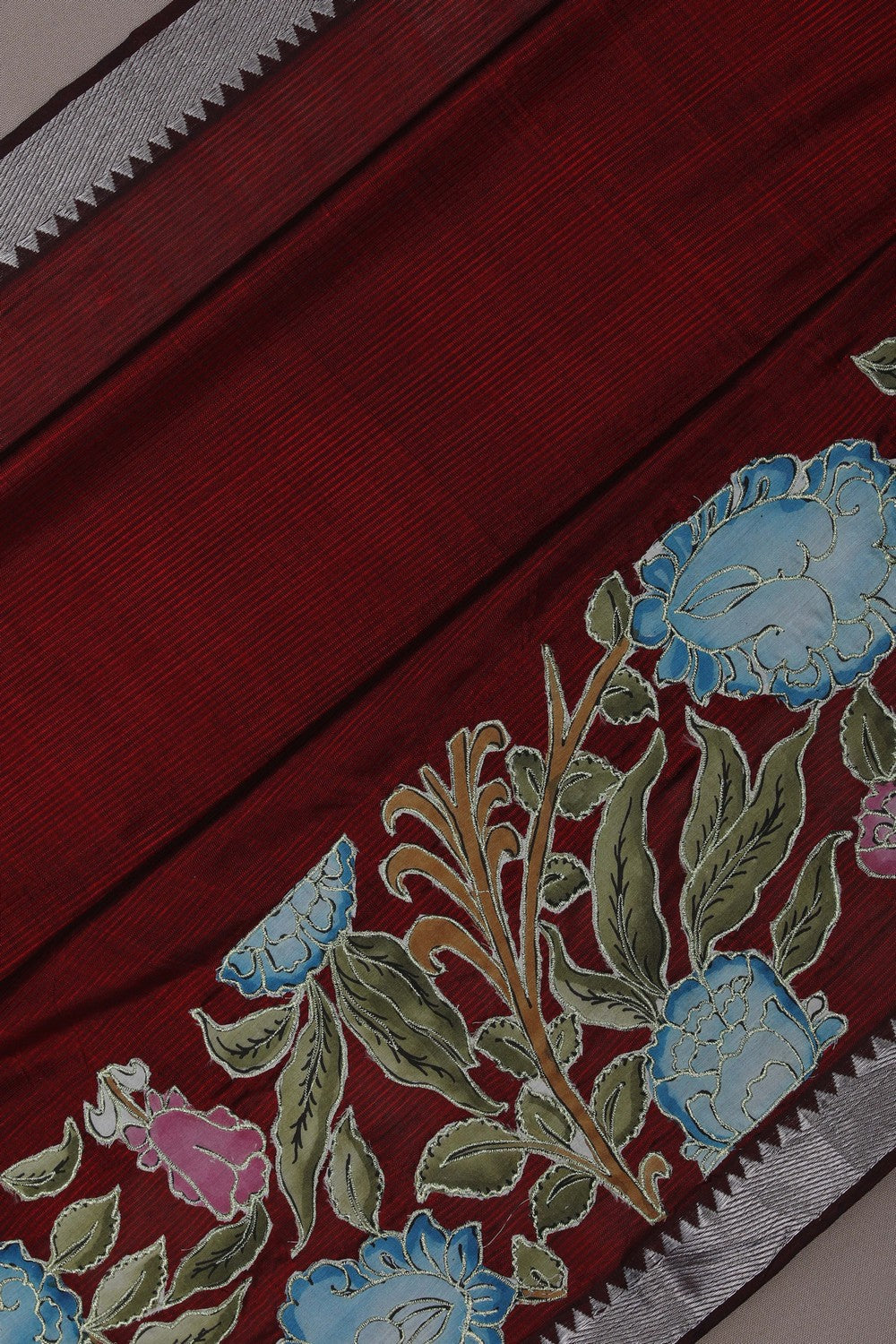 Image of Mangalgiri Embroidery Saree
