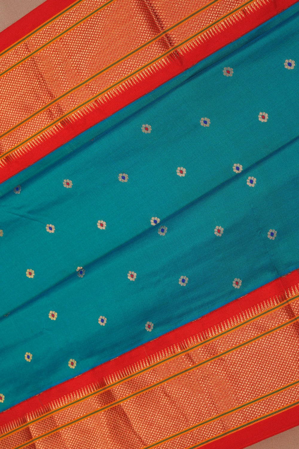 Paithani Teal Blue Saree