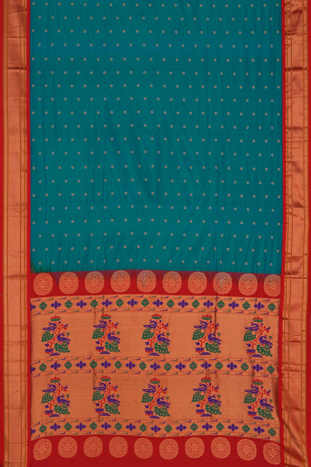 Image of Paithani Teal Blue Saree