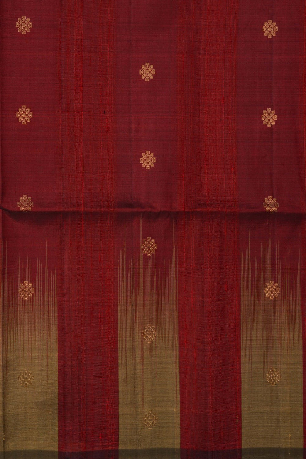 Image of Dupion Silk Maroon Saree