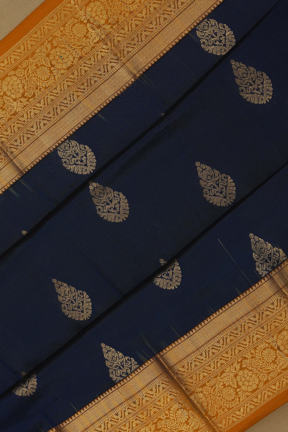 Image of South Silk Navy Blue Saree