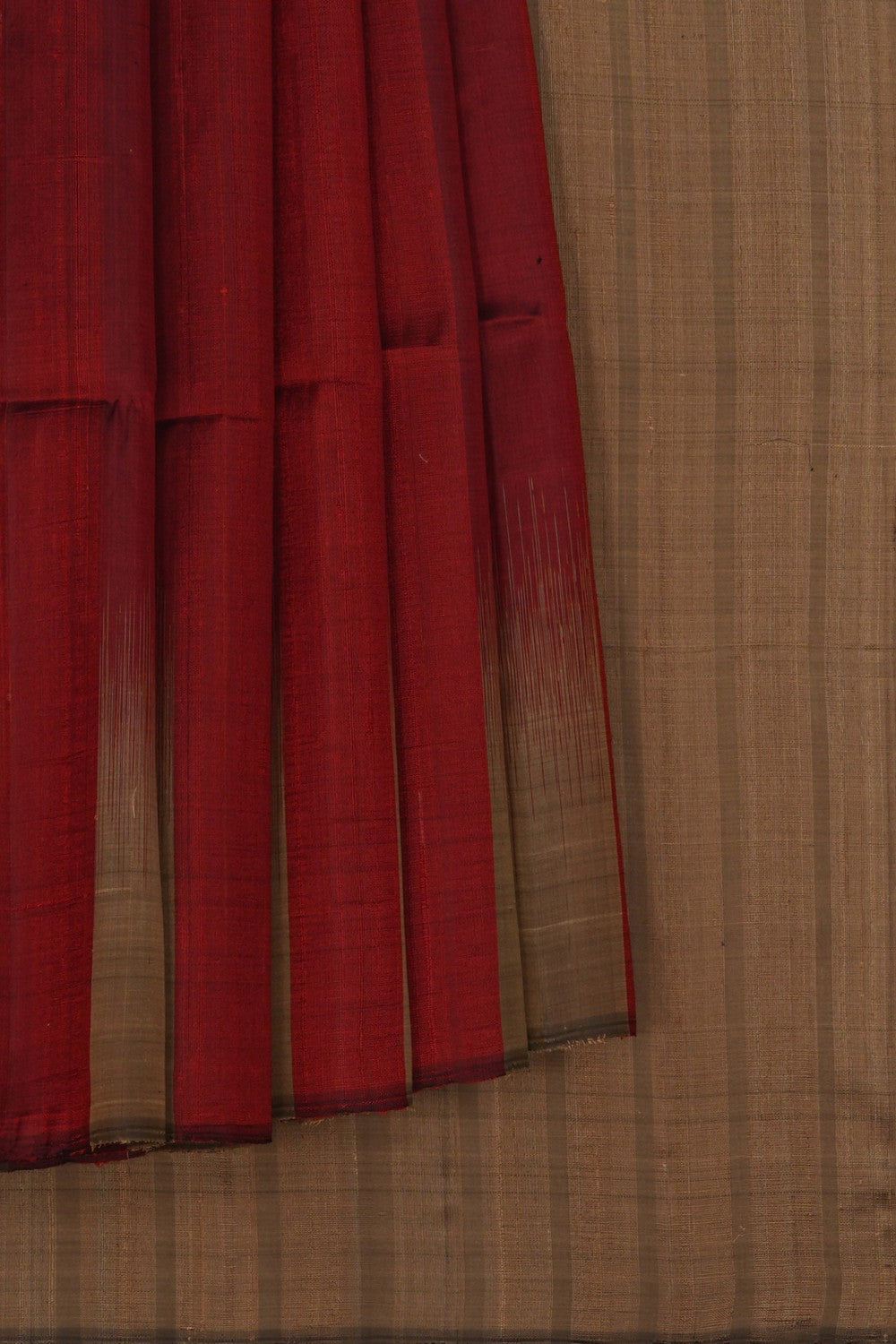 Dupion Silk Red Saree