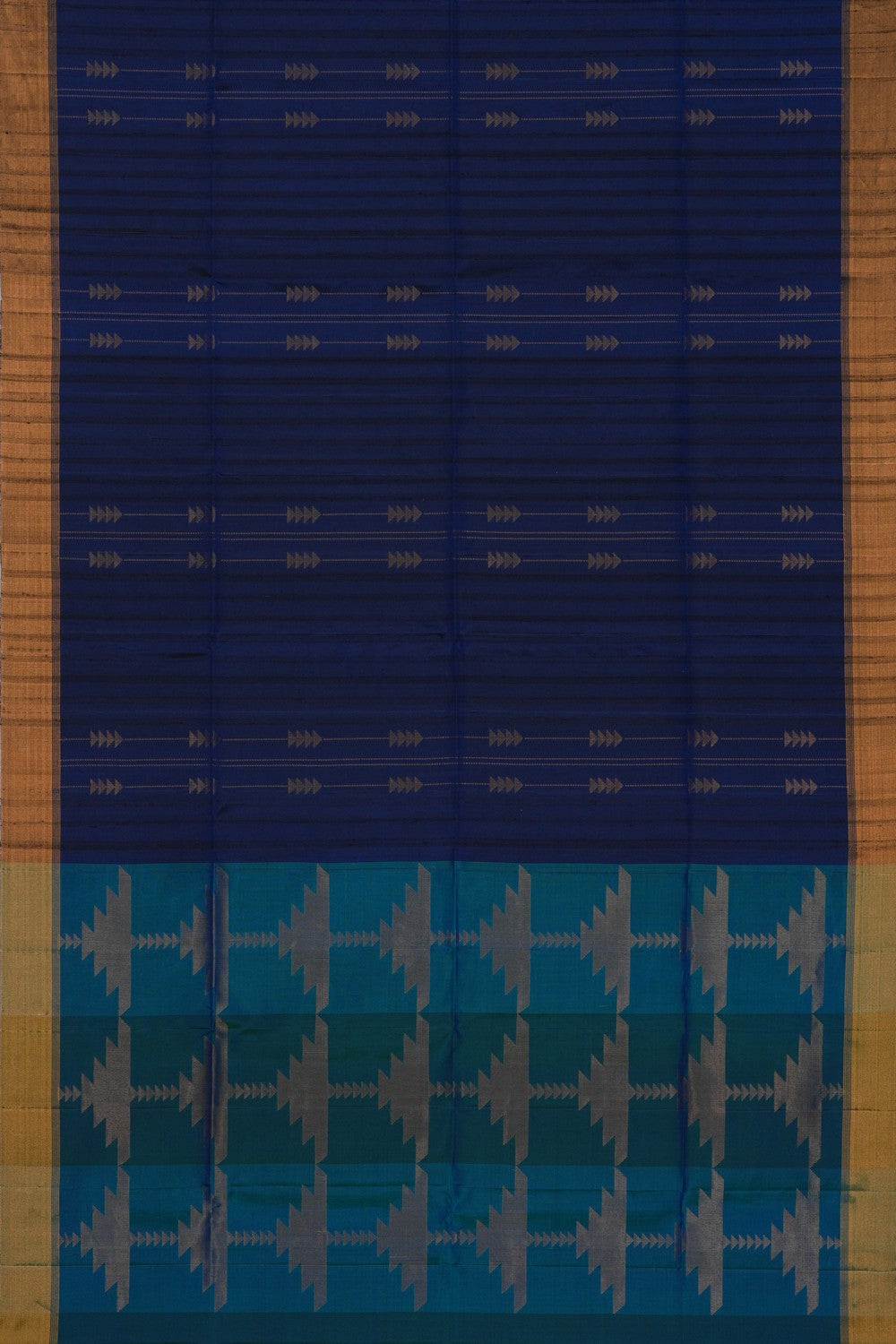 Image of Dupion Silk Blue Saree