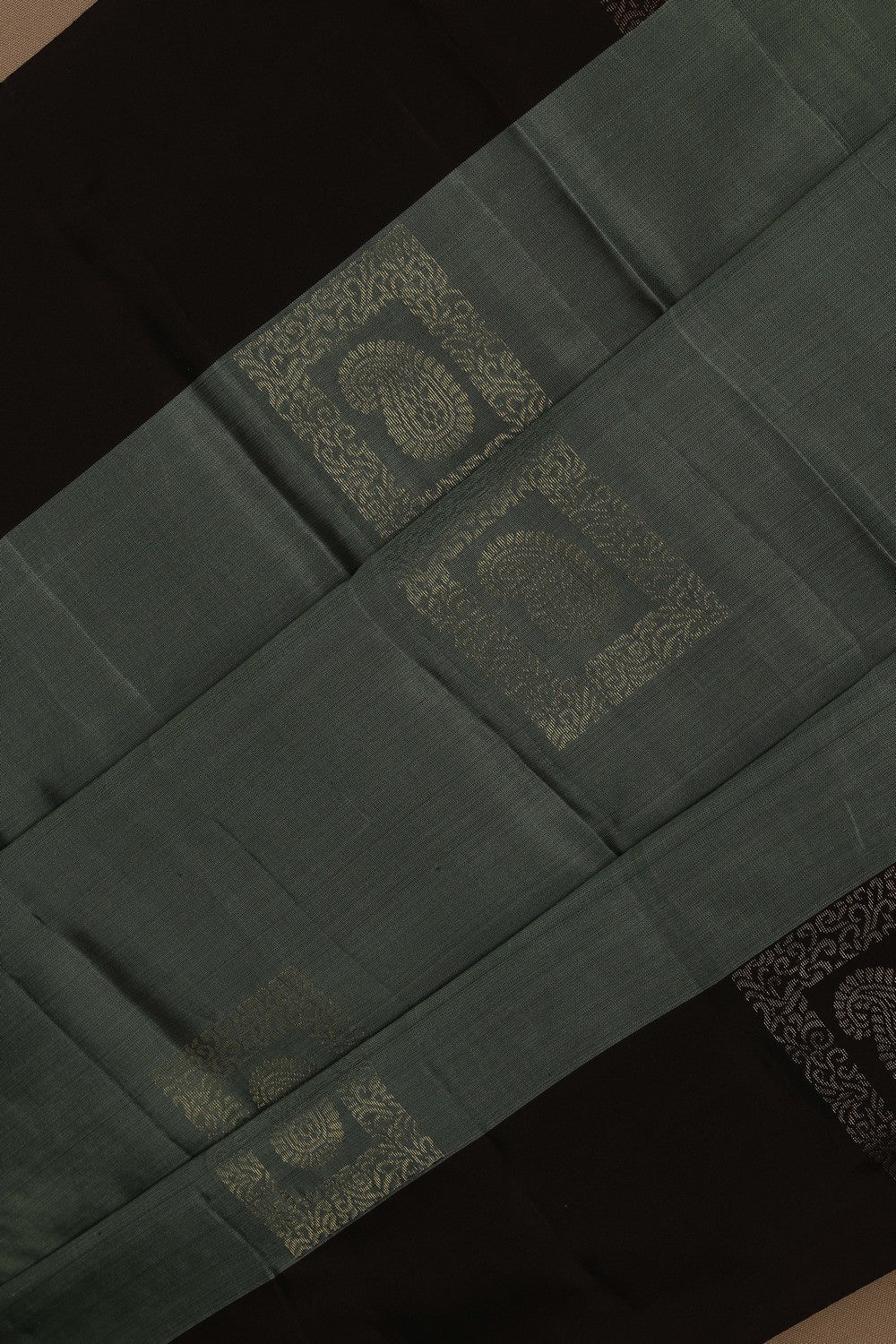 Image of South Silk Smoky Green Saree