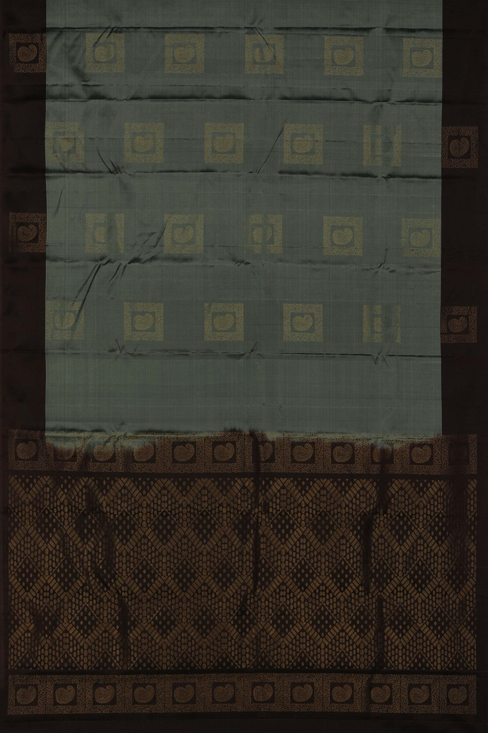 Image of South Silk Smoky Green Saree