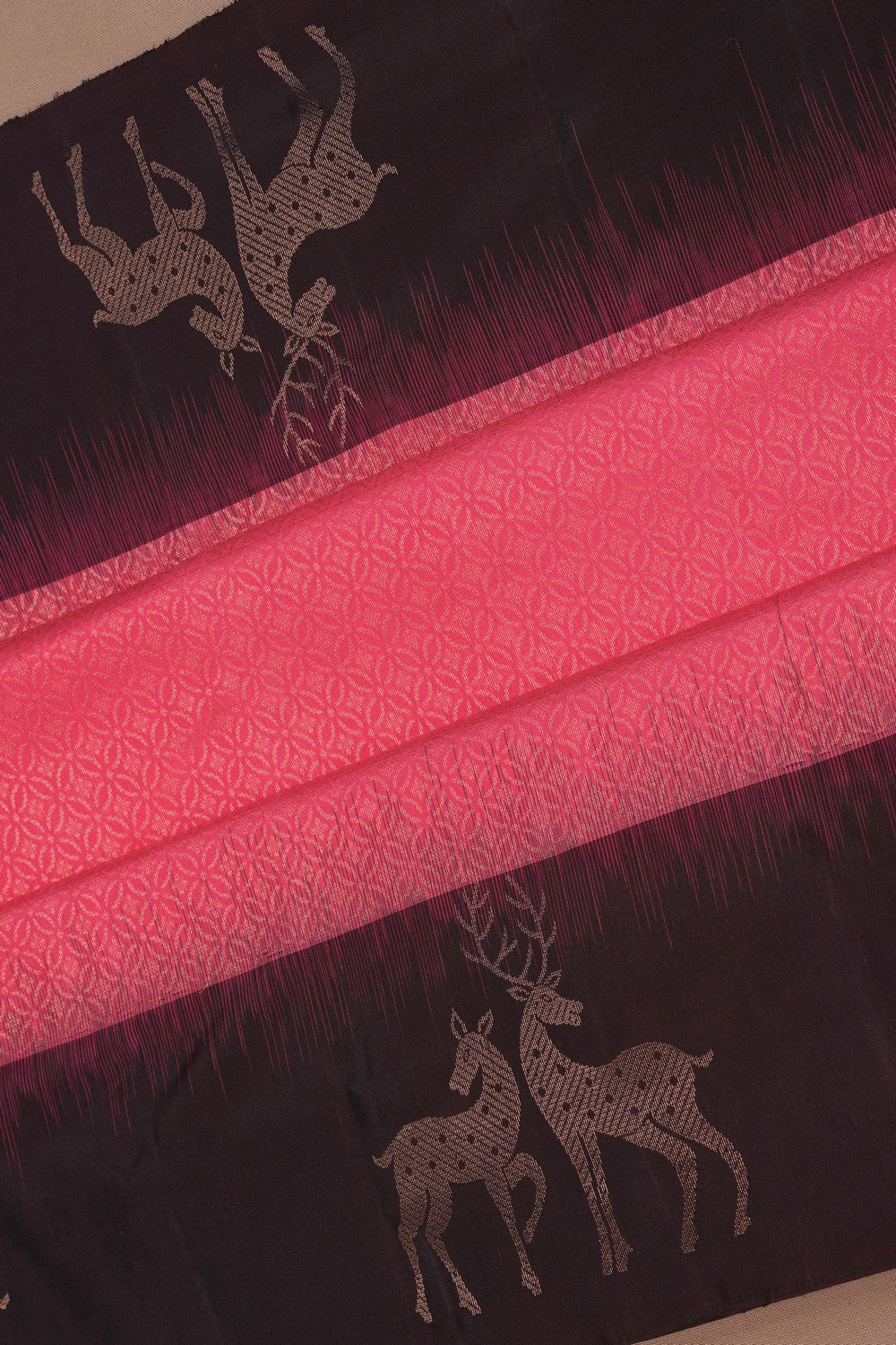 South Silk Fuchsia Pink Saree