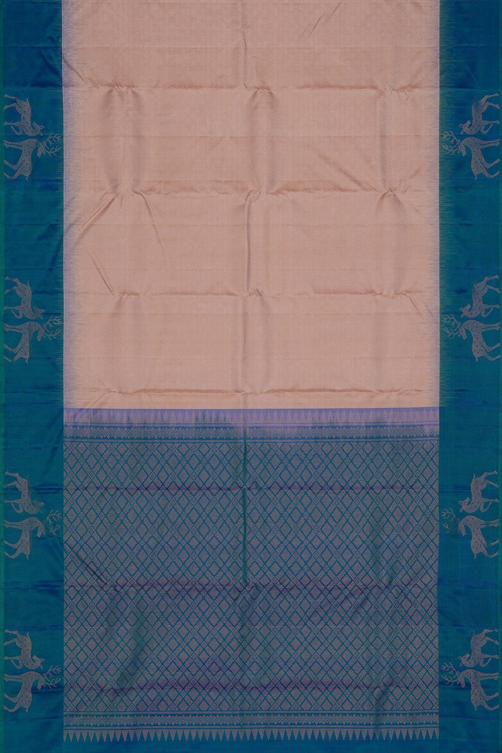 South Silk Off-White Saree