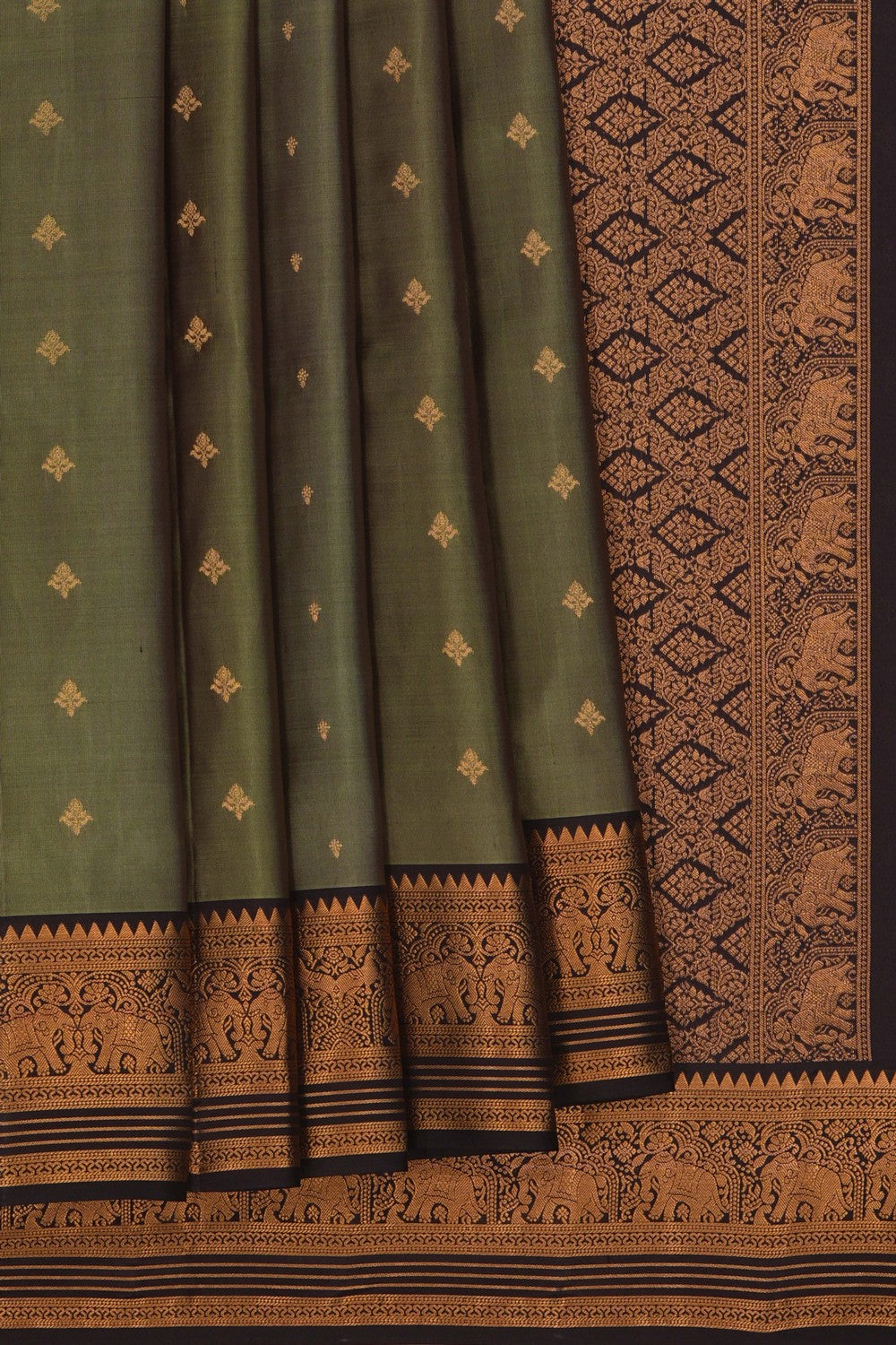 South Silk Moss Grey Saree