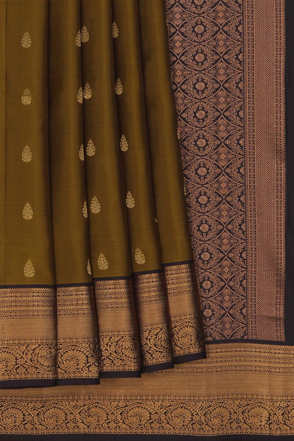 South Silk Moss-Green Saree