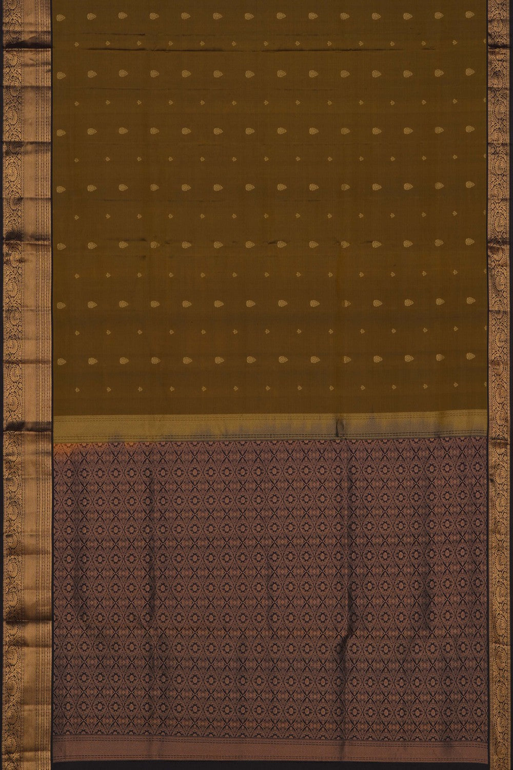 Image of South Silk Moss-Green Saree