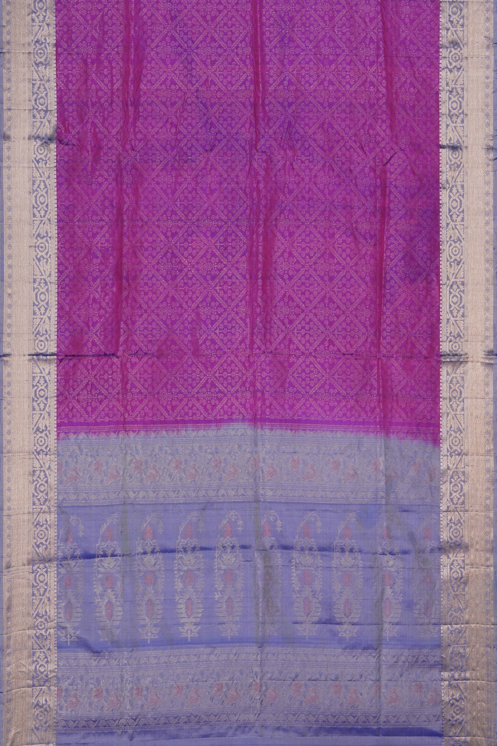 Image of South Silk Brocade Purple Saree