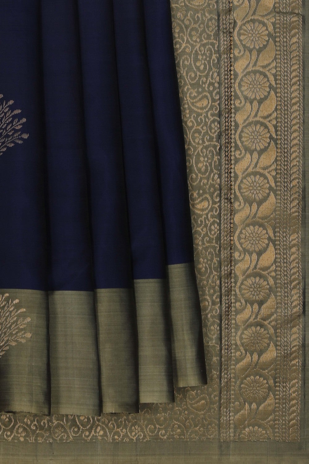 Image of South Silk Navy Blue Saree