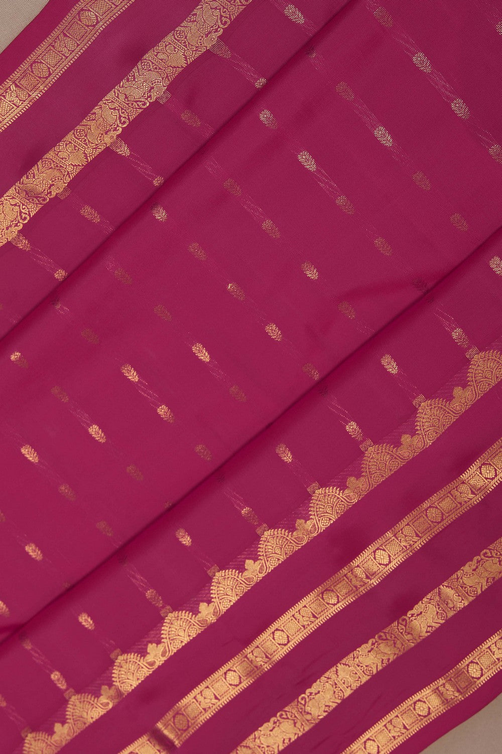 Image of South Silk Fuchsia-Pink Saree