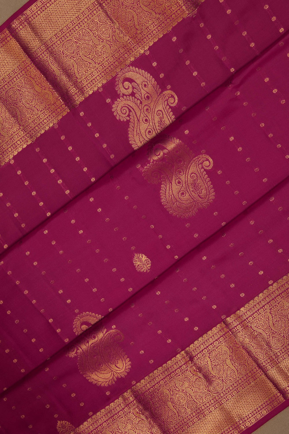 South Silk Fuchsia Pink Saree