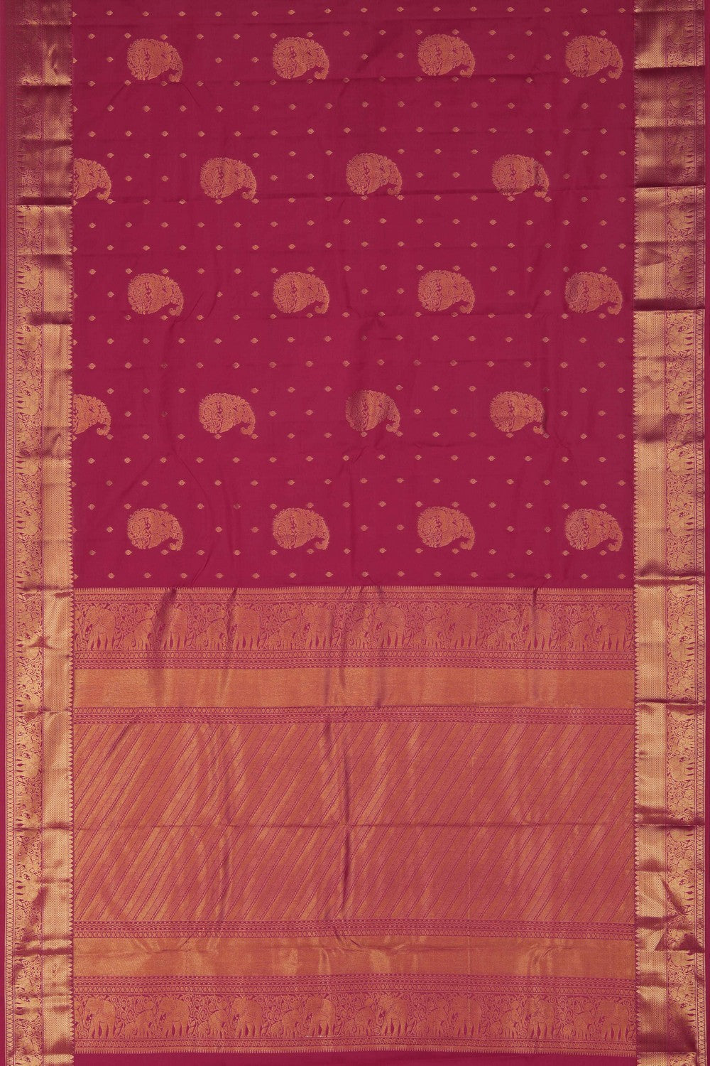 South Silk Fuchsia-Pink Saree