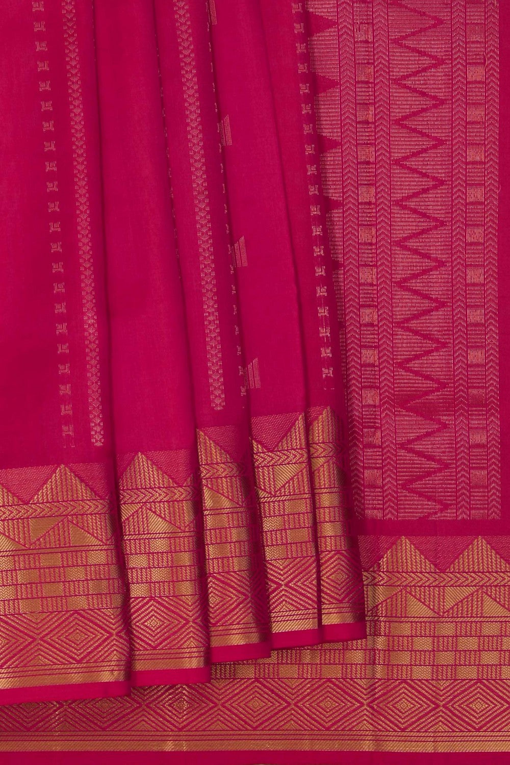 Image of South Silk Fuchsia Pink Saree
