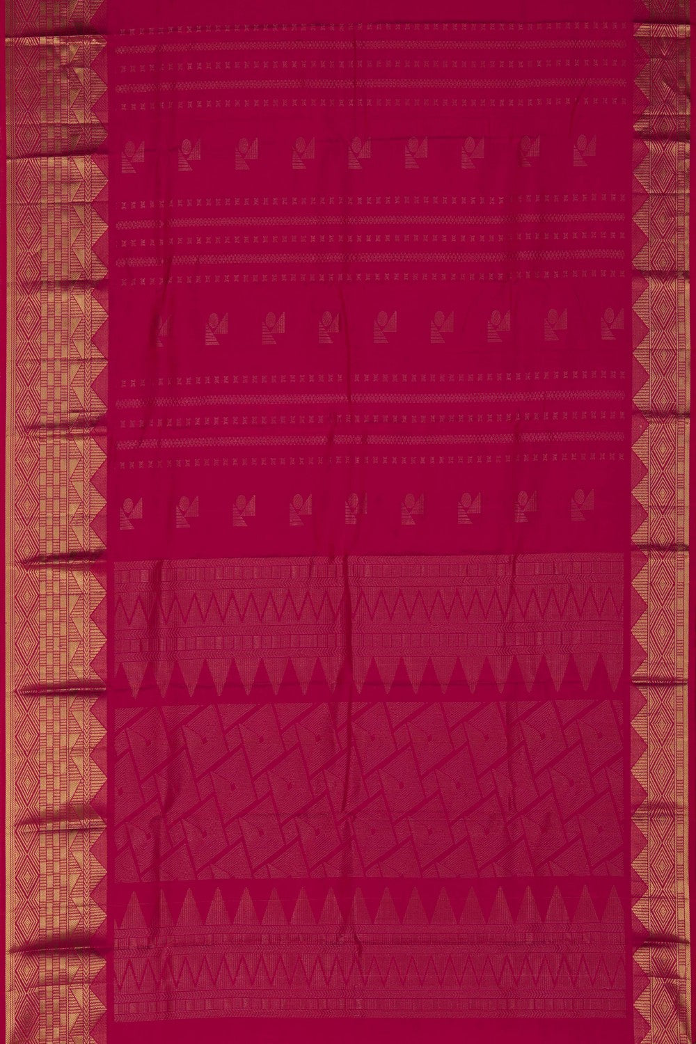 Image of South Silk Fuchsia Pink Saree