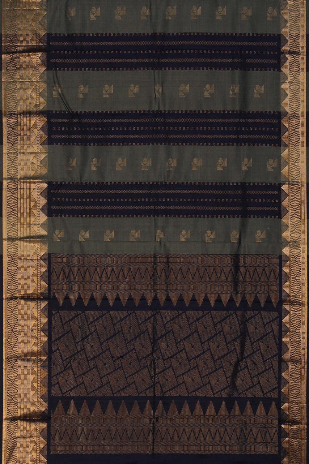 South Silk Navy Blue Saree