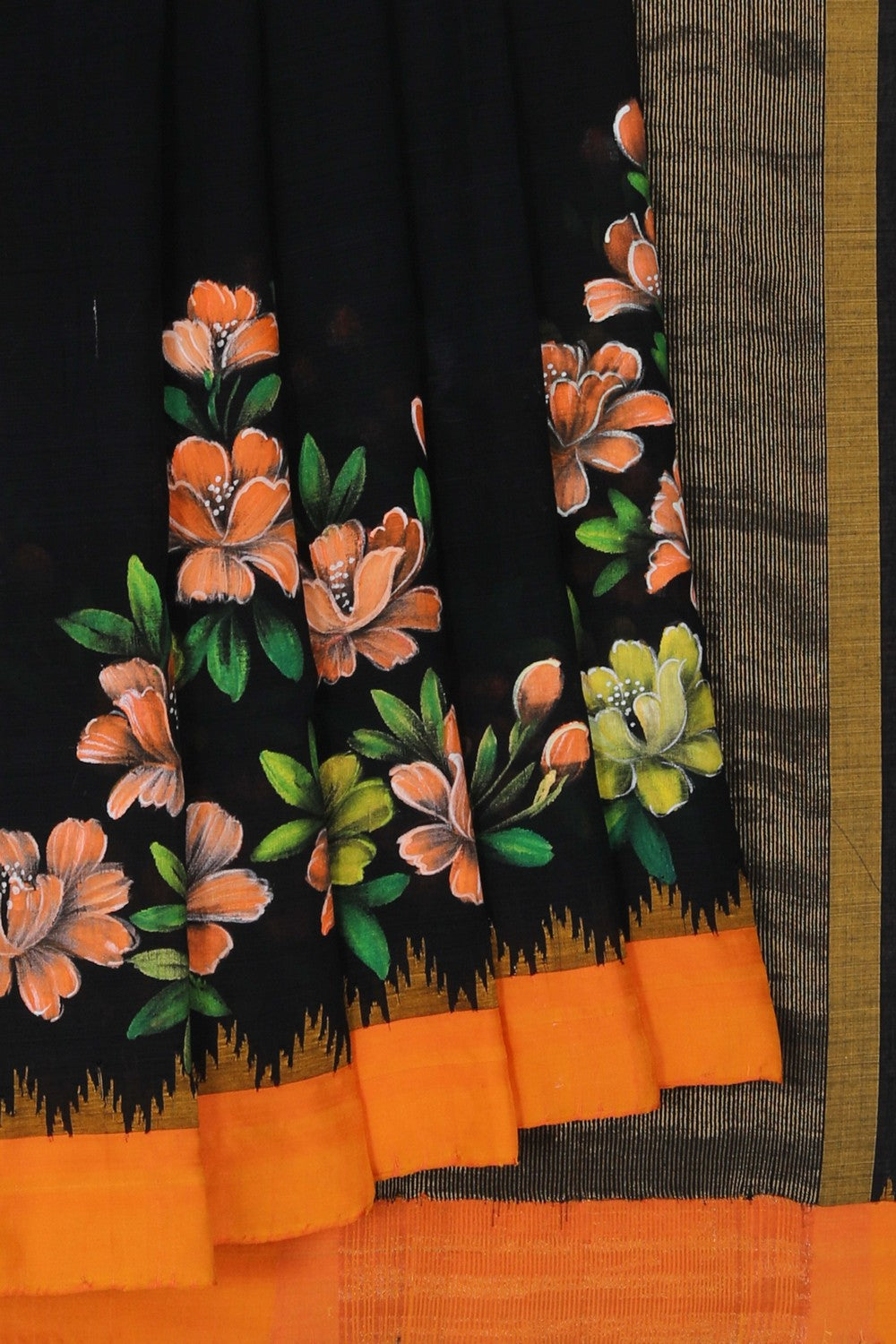 Image of Ponduru Cotton Black Saree