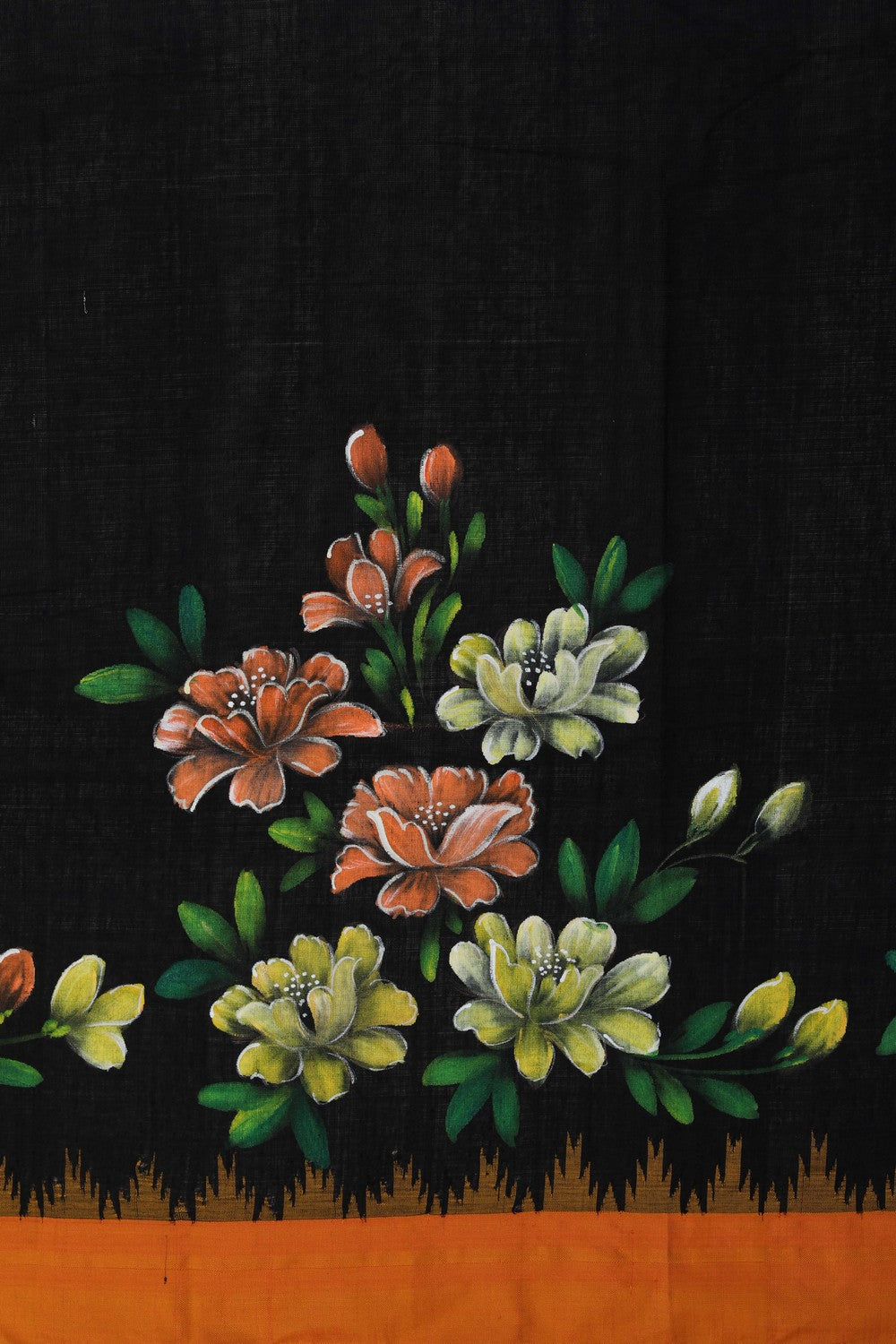 Ponduru Cotton Black Saree