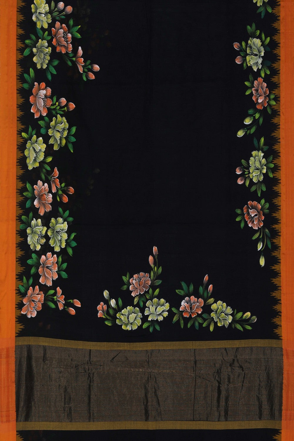 Ponduru Cotton Black Saree