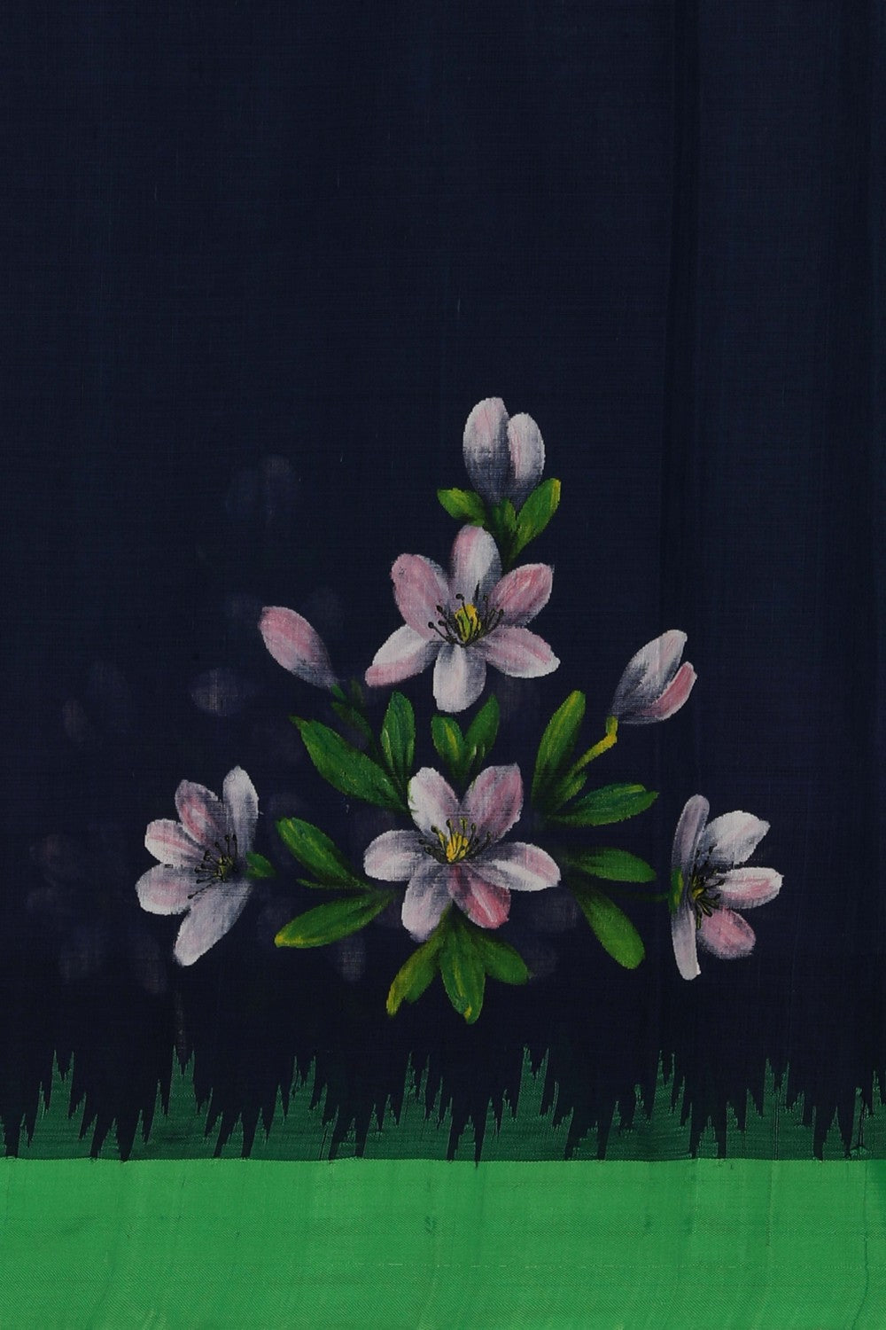 Ponduru Cotton Navy Blue Saree