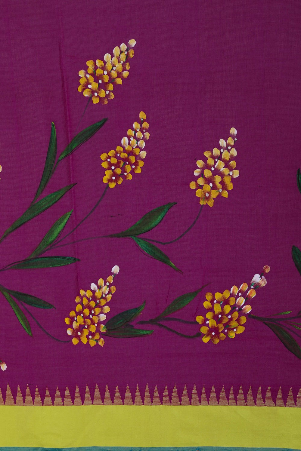 Image of Ponduru Cotton Magenta Pink Saree