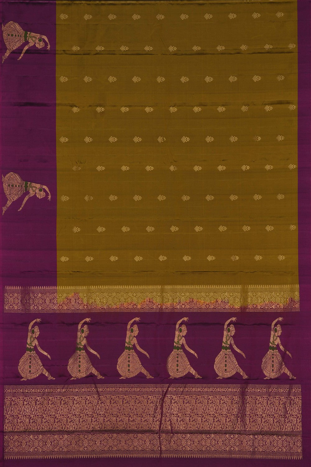 Image of South Silk Moss Green Saree