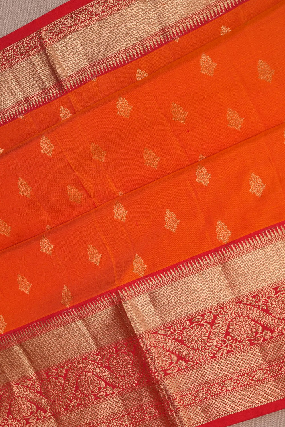 South Silk Orange Saree