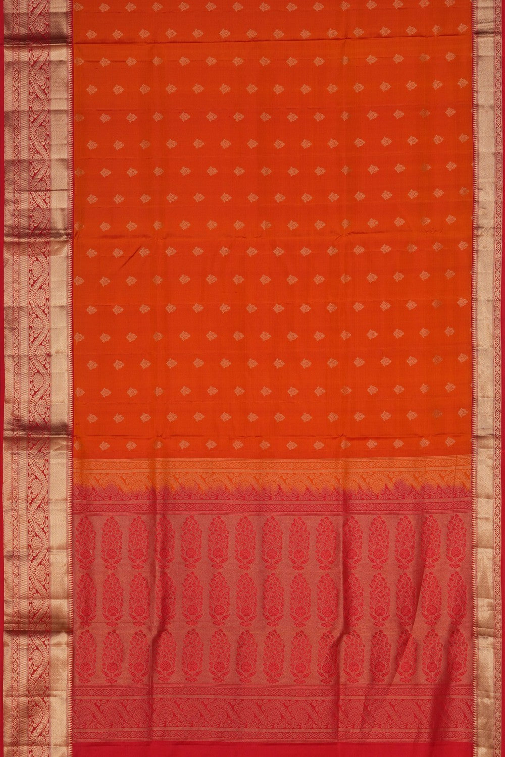 South Silk Orange Saree