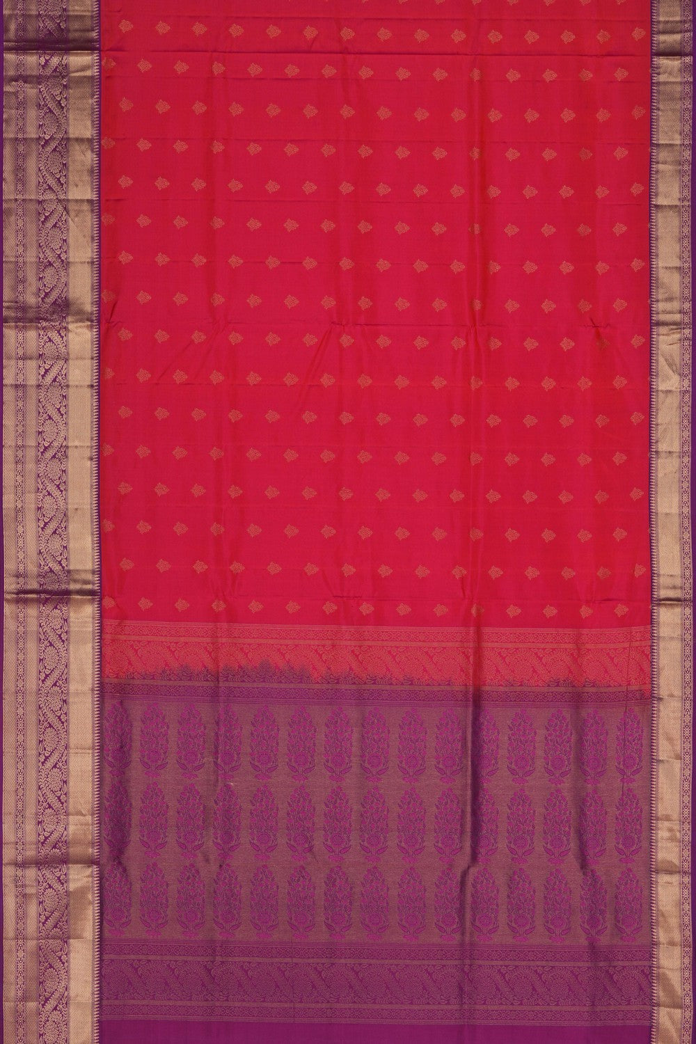 South Silk Fuchsia-Pink Saree