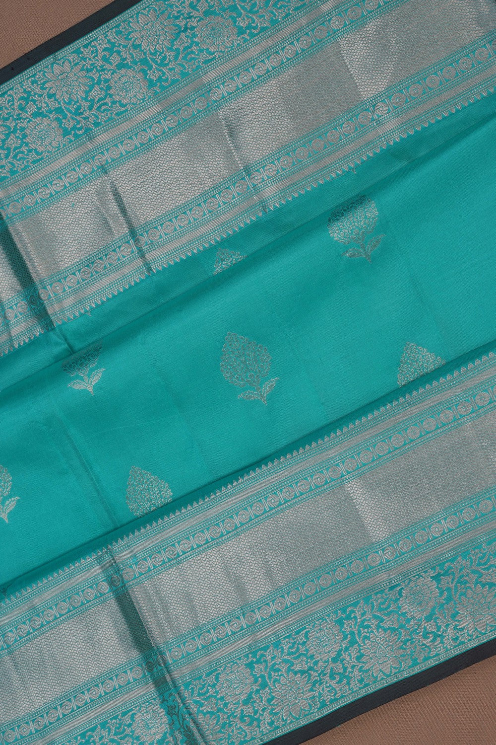 South Silk Turquoise Blue Saree