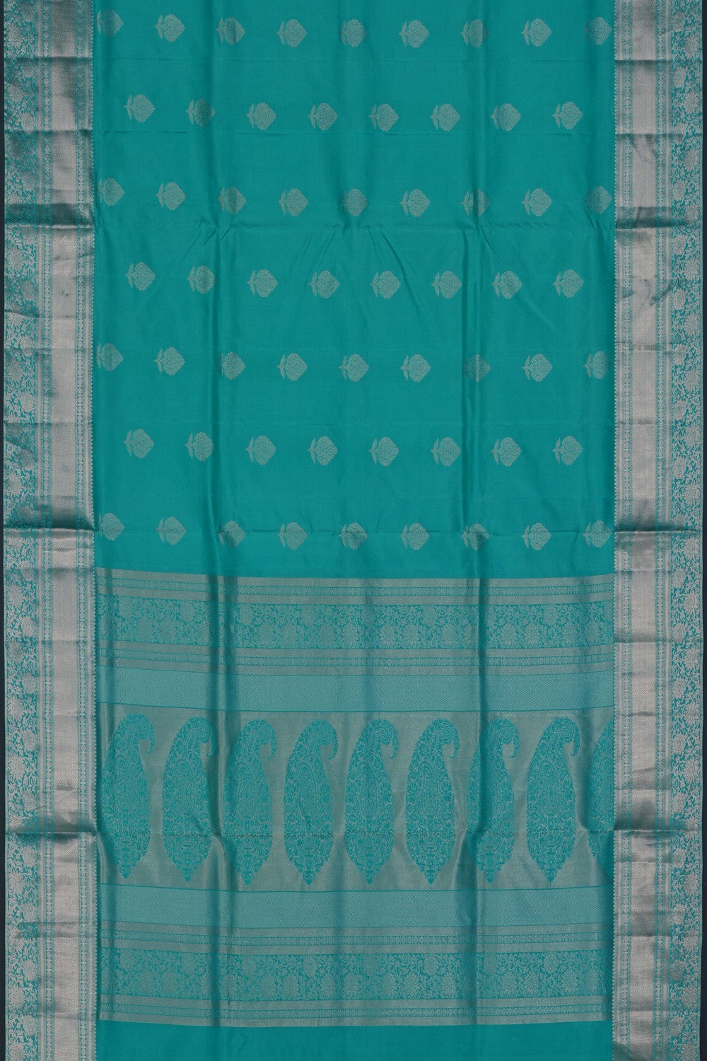 South Silk Turquoise Blue Saree