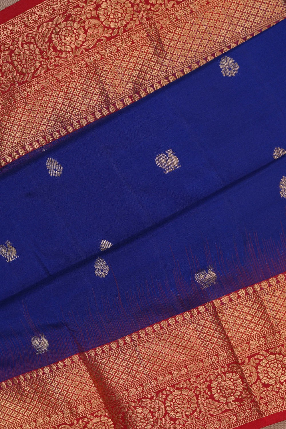 Image of South Silk Indigo Blue Saree