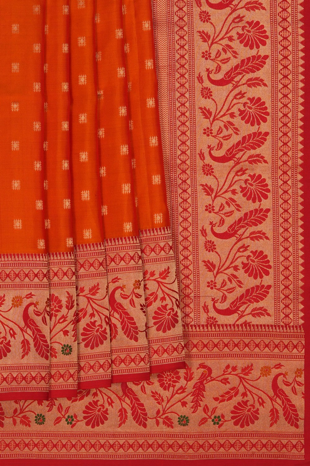 South Silk Orange Saree