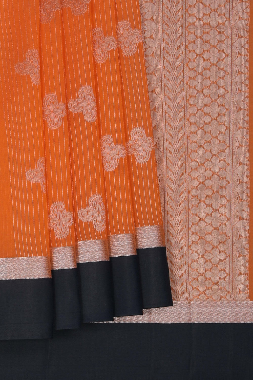 Image of South Cotton Silk Orange Saree