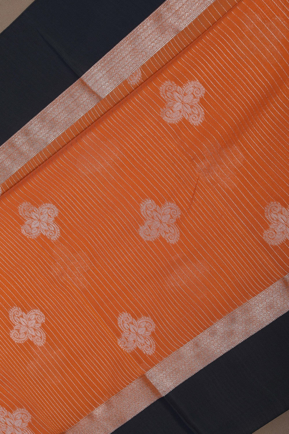 Image of South Cotton Silk Orange Saree
