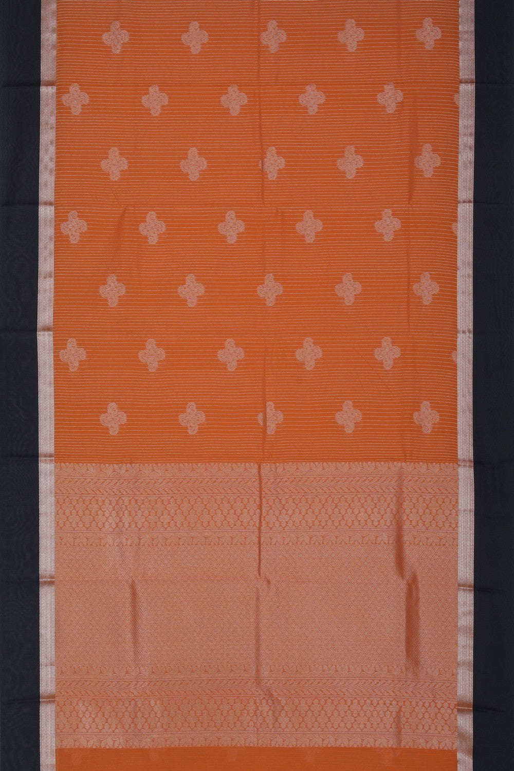 Image of South Cotton Silk Orange Saree