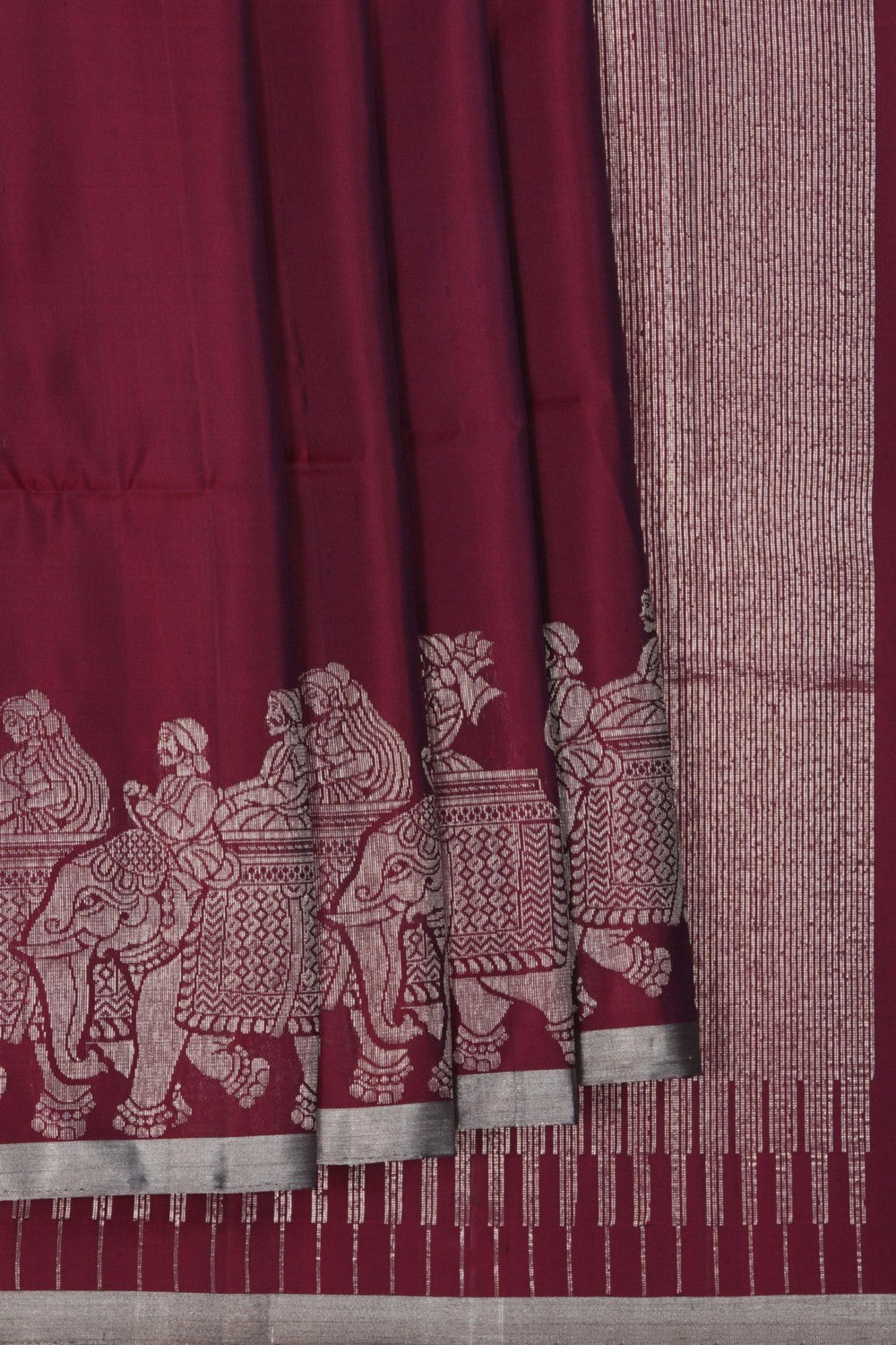 South Silk Maroon Saree