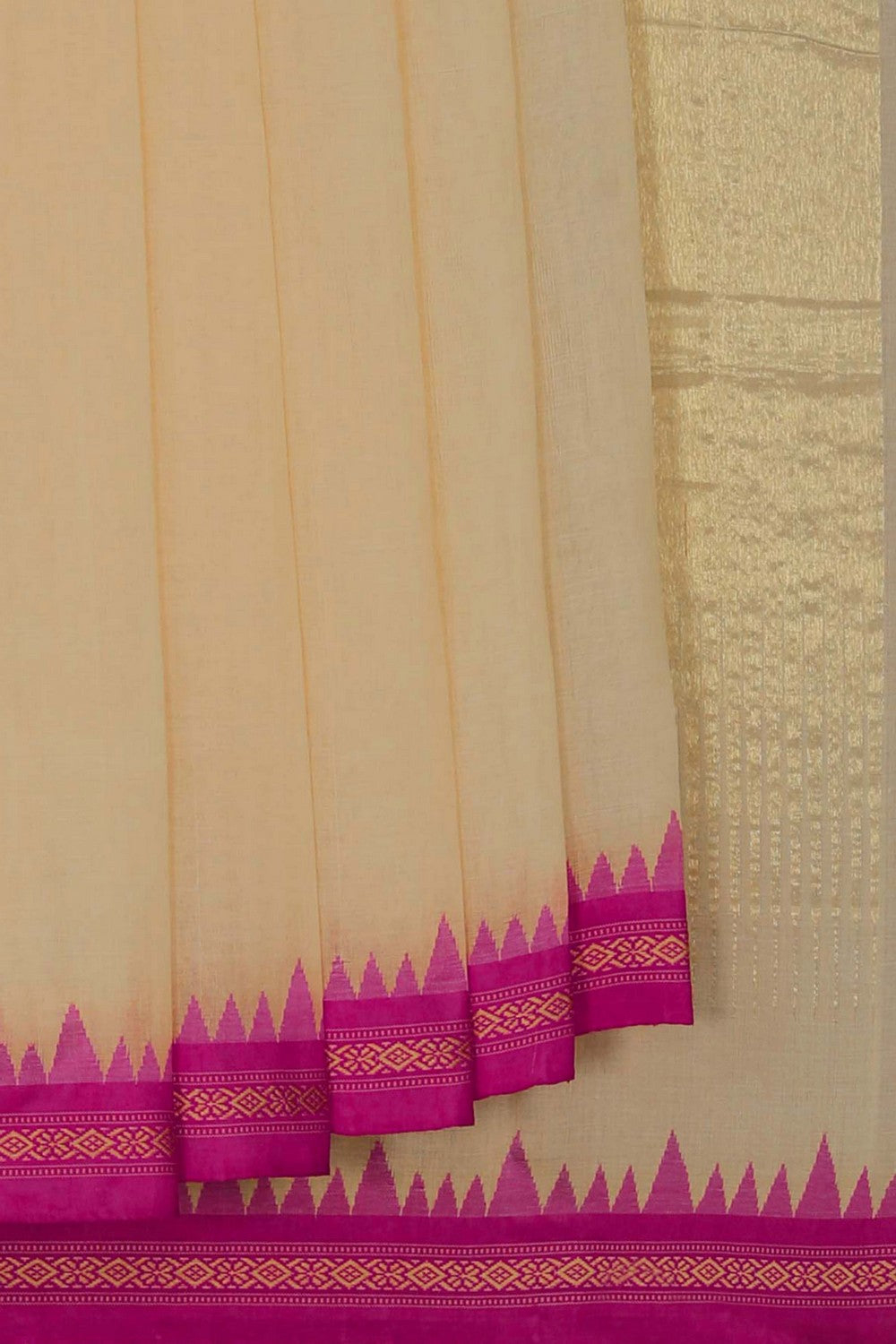 Uppada Cotton Cream Saree
