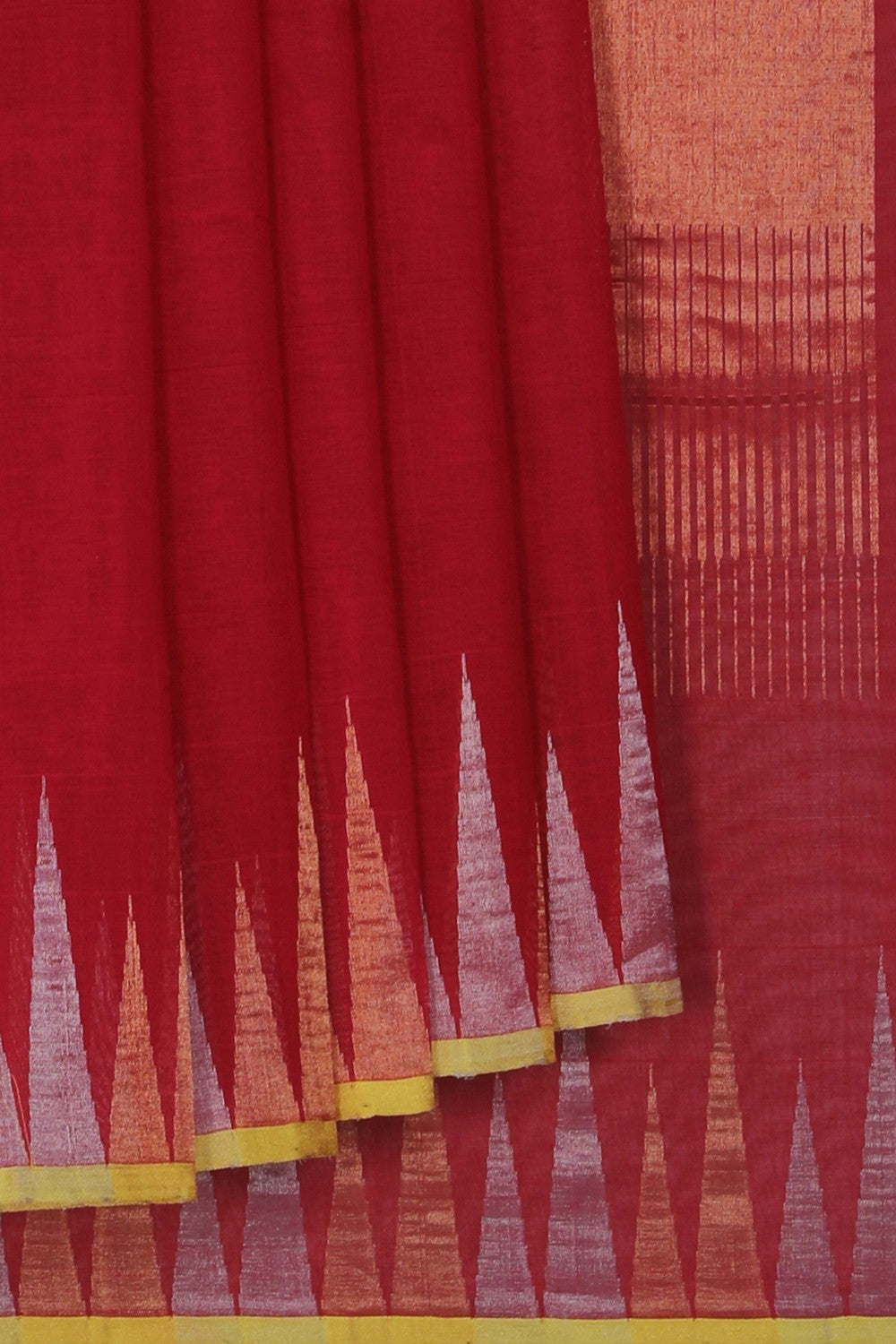 Uppada Cotton Red Saree