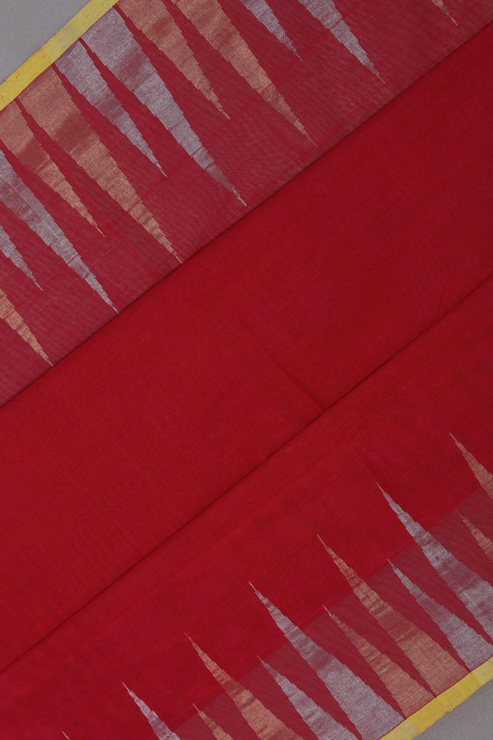 Image of Uppada Cotton Red Saree