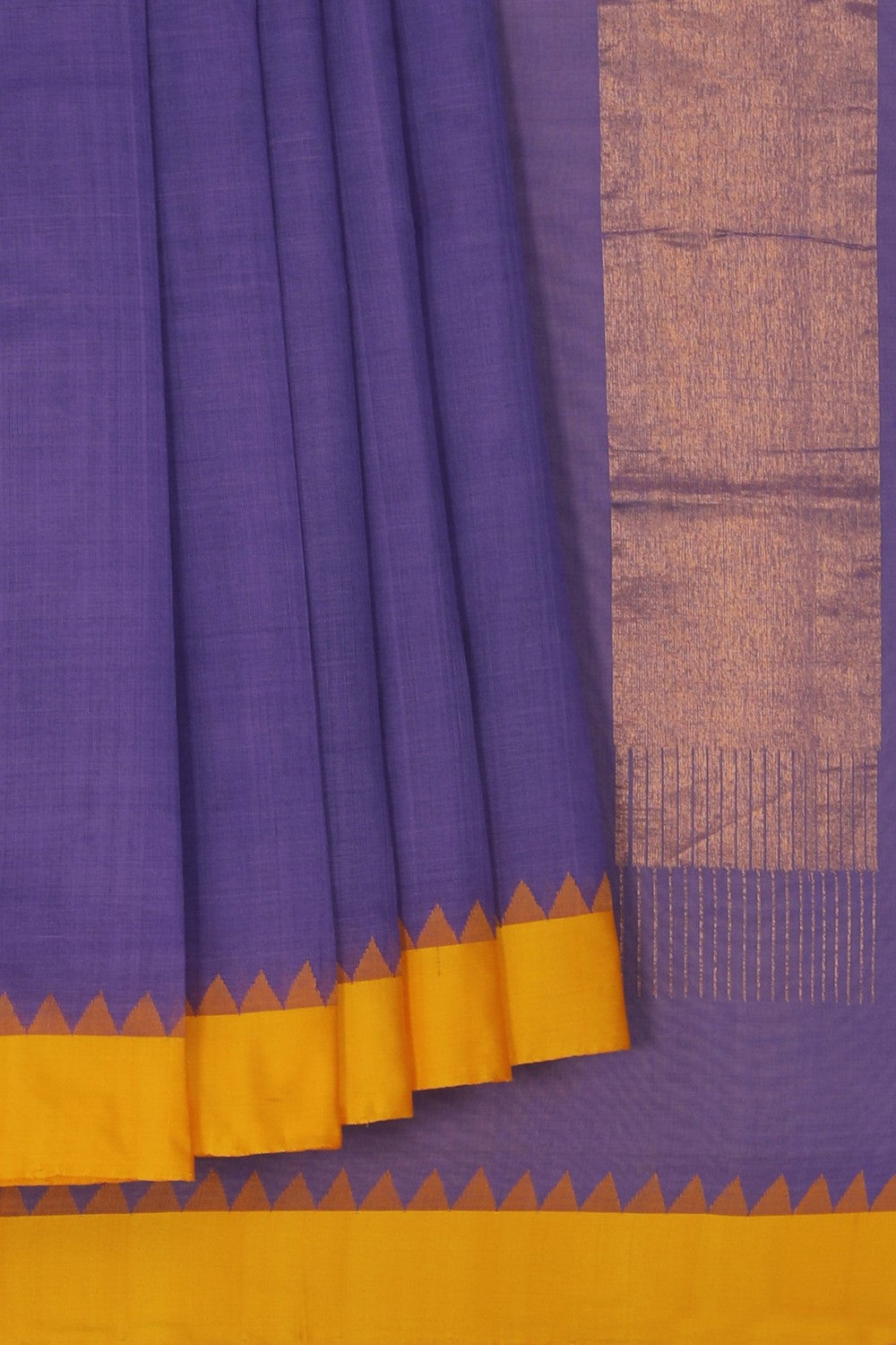 Image of Uppada Cotton Purple Saree