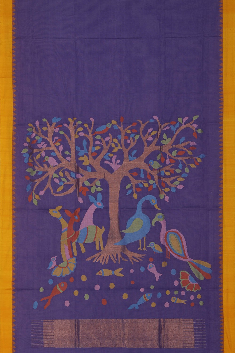 Uppada Cotton Purple Saree