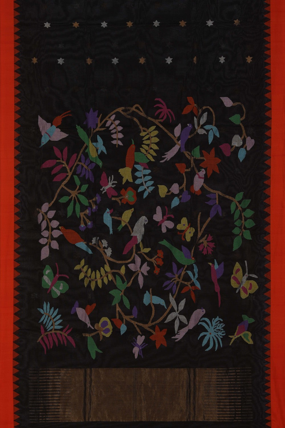 Image of Uppada Cotton Brown Saree