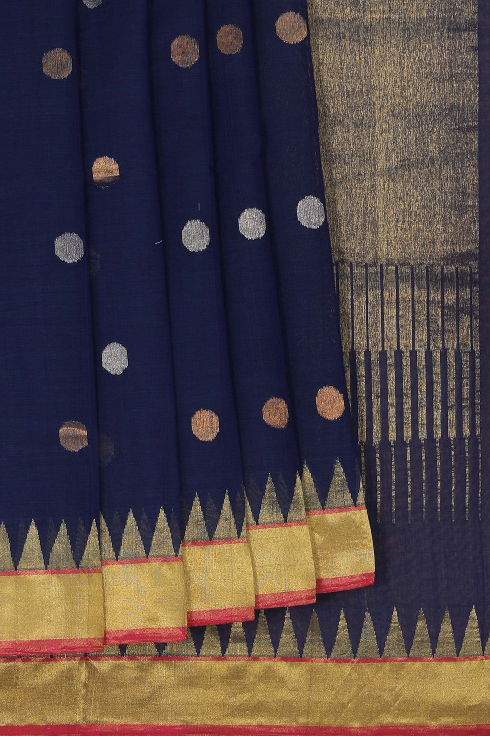 Image of Uppada Cotton Blue Saree