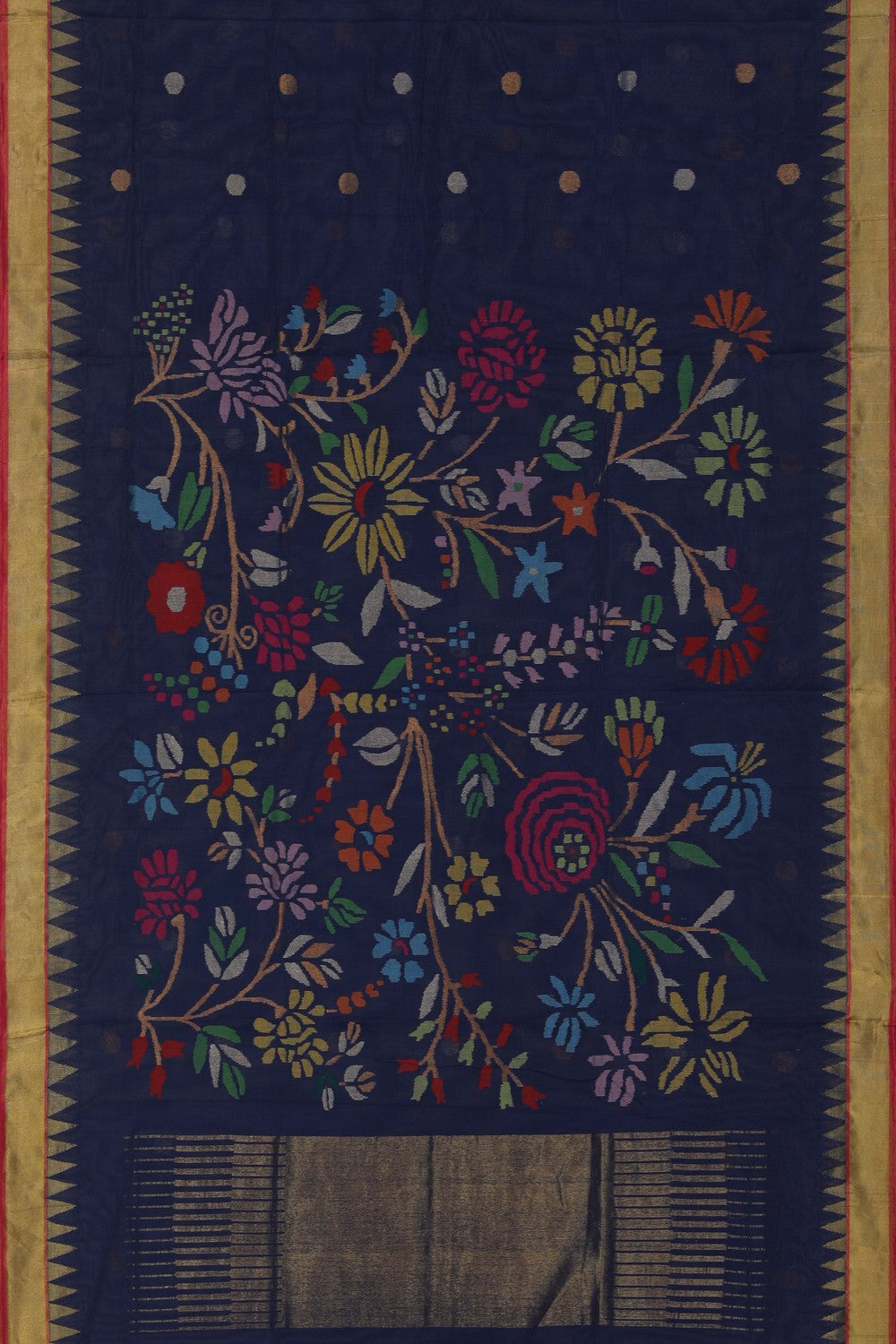 Uppada Cotton Blue Saree